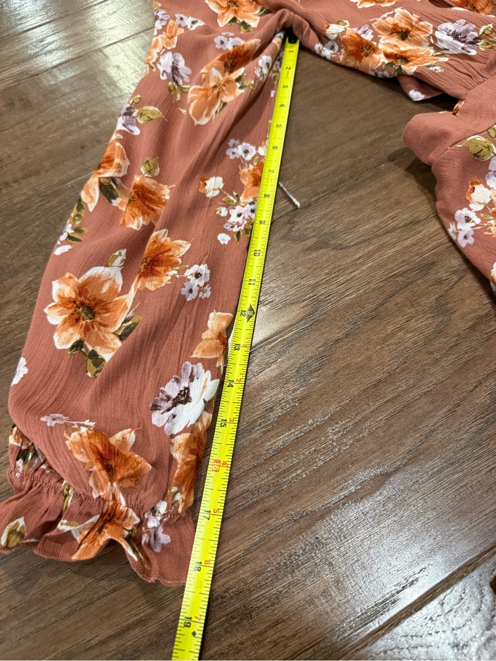 Altar'd State Rust Floral Ruffle Mini Dress - Size Large - Boho Open Back - Picture 5 of 10